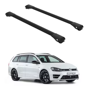 Roof Rack Cross Bars to Volkswagen Golf VII SportWagen Since 201 Black Set 2 Pcs - Bild 1 von 20