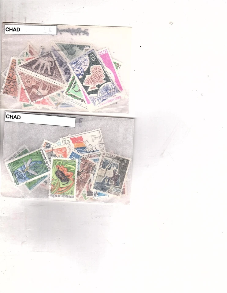 Colección de sellos CHAD stock distribuidor 600 sellos con duplicados (mb26 Foto 1 de 3
