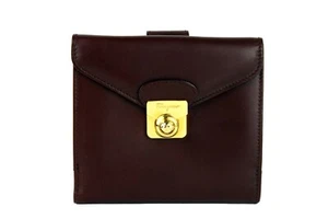 Auth Salvatore Ferragamo Leather Red Small Wallet Purse Accessories Used Italy - Picture 1 of 15
