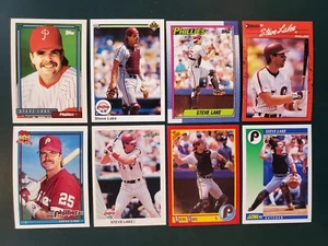STEVE LAKE - (8) CARD LOT - NO DUPES - Topps Donruss Score Leaf 1990-92 PHILLIES - Picture 1 of 1