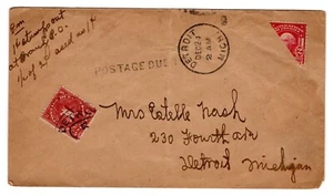 #319 Bisect Detroit MI entrega local con cargo vencimiento 1c 1907 Nochebuena - Imagen 1 de 2
