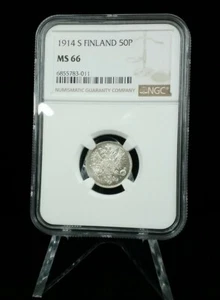 1914 S FINLAND 50 PENNIA 50P NGC MS 66 #8834 - Picture 1 of 3