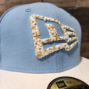 New Era 59Fifty 5950 babyblau weiß weiß & gold Sterne tailliert 7 3/8 flache Krempe - Bild 1 von 9