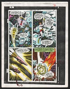 NEUE GÖTTER 3 PRODUKTIONSKUNST HANDKOLORIERT SIGNIERT JACK KIRBY ANTHONY TOLLIN COA PG 2 - Bild 1 von 10