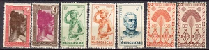Madagascar RF 1930-46 un lot de 7 timbres non oblitérés MNH /TE4302 - Picture 1 of 1