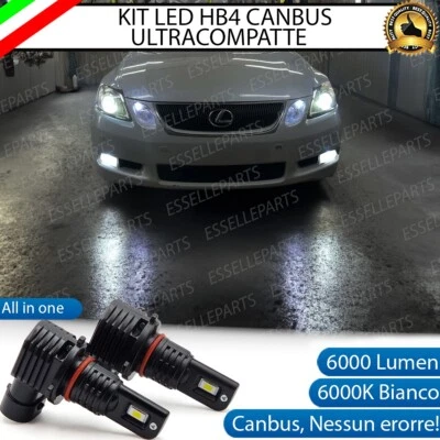 KIT FULL LED HB4 FENDINEBBIA PER LEXUS GS S190 6000K BIANCO 6000 LUMEN CANBUS - Immagine 1 di 4