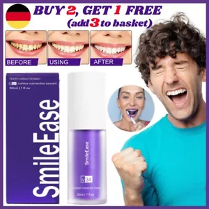 V34 Lila Zahnpasta Zahnaufhellung Bleaching Purple Whitening Toothpaste 30ML NEU - Bild 1 von 20