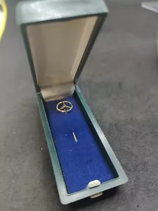 Mercedes Benz Lapel Stick Pin & Box 835 Silver, Gold Plated. Car Auto Automobile - Picture 1 of 7