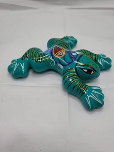 Mexikanische Volkskunst Keramik Leguan Eidechse Figur Multicolor Pottery Hand Made - Bild 1 von 14