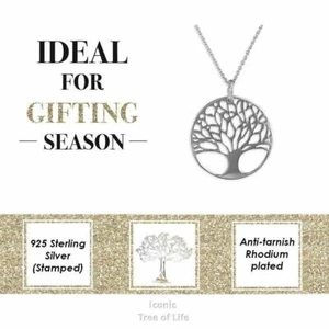 Sterling Silver Tree of Life Necklace Birthday Valentines Womens Jewellery Gift - Picture 1 of 3