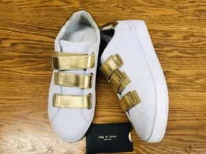 RAG & BONE LOW TOP LEDER WEISS/GOLD SNEAKER SCHUHE NEU OHNE ETIKETT GRÖSSE 10 (40) 325,00 $ - Bild 1 von 8