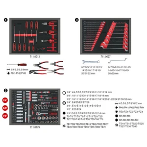 KS TOOLS Universal-Systemeinlagen-Satz für 3 Schubladen mit 215 Premium-Werkzeug - Bild 1 von 3