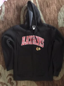 CHICAGO BLACKHAWKS HOODIE NHL MARKE HOCKEY SCHWARZ & ROT HERREN MITTEL SCHWER - Bild 1 von 8