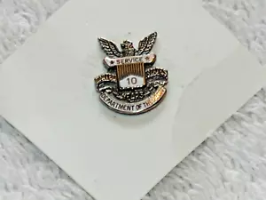 10 year service pin from US Dept. of the ARMY vintage with screw back - Picture 1 of 3
