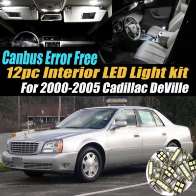 Kit de 12 luces blancas LED interiores sin errores para Cadillac DeVille 2000-2005 Foto 1 de 4