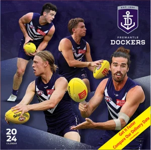2024 AFL Fremantle Dockers 18 meses calendario de pared cuadrado oficial AFL 30 x 60 cm - Imagen 1 de 6