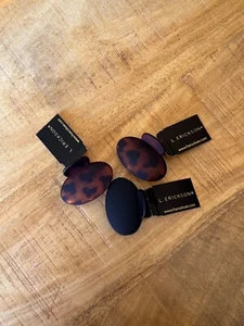 L. Erickson Matte Oval Hair Claw Clips Black  Tortoise Shell - Picture 1 of 6