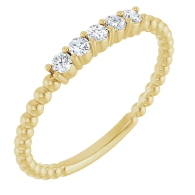 14K Gold Natural Diamond Stackable Ring - Image 1 of 4