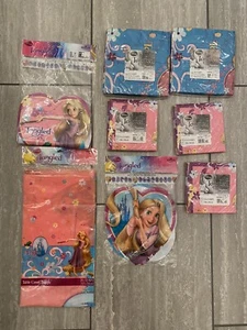 Lot Of 8 Disney Tangled Birthday Party Supplies Napkins Banner Table Cover NWT! - Picture 1 of 11