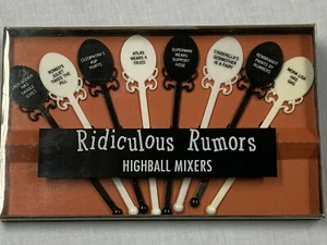 Vintage 1960s Novelty Stir Stick Ridiculous Rumors Barware NEW - Picture 1 of 5