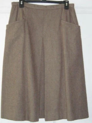 Falda Vintage Halston III Mujer Mezcla Lana, Talla 14, Marrón, Forrada Foto 1 de 4