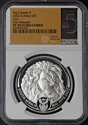 2022 South Africa Big 5 Series 2 Lion - NGC PF70UC First Releases - ✪COINGIANTS✪ - Image 1 of 2