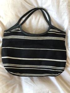 Black and White Stripe Medium Purse Made in France - Picture 1 of 6