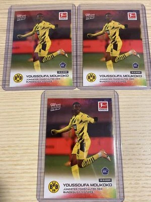 LOT OF 3 YOUSSOUFA MOUKOKO 2020-21 Topps Now Bundesliga #71 - First Rookie RC!!! - Image 1 of 2