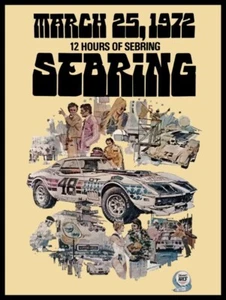 1972 12 Hours of Sebring -Corvette Race Car NEW Metal Sign: 12 x 16" Ships Free - Picture 1 of 1