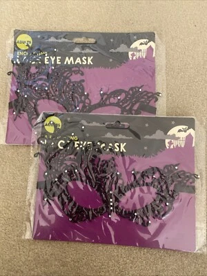 Two Black Lace Eye Masks, Party, Bedroom, Fancy Dress - Image 1 of 2