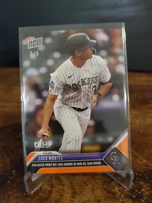 2023 MLB Topps Now Coco Montes Call-Up ORANGE PARALLEL 5/5 SSP Rockies #427 - Image 1 of 2