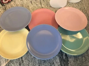 JUEGO DE 6 PLATOS DE PASCUA PASTEL DE PORCELANA DE COLECCIÓN - Imagen 1 de 11