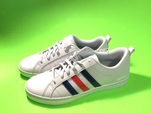 ADIDAS SKATEBOARDING Men’s sneakers Size 9 White w/Blue, Red New - Picture 1 of 12