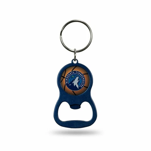 Minnesota Timberwolves Bottle Opener Keychain Team Color Metal Basketball Cover