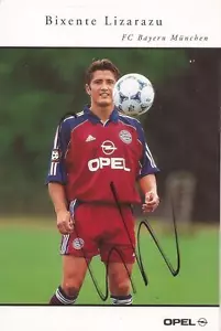 BAYERN MÚNICH: BIXENTE LIZARAZU FIRMADO 6x4 RETRATO OFICIAL PROMOCIÓN/FOTO + CERTIFICADO DE AUTENTICIDAD - Imagen 1 de 1