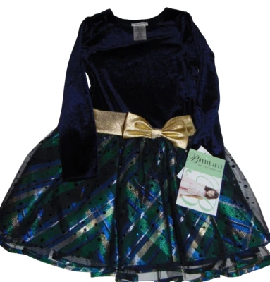 ~NWT Girls BONNIE JEAN Tutu Sparkly Polka Dot/Plaid Bow Dress! Size 10 Cute FS:) - Image 1 of 3
