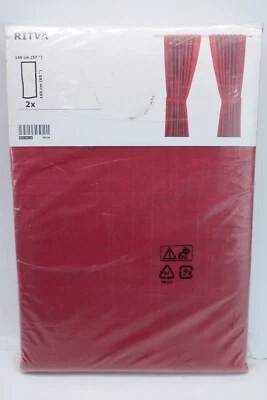 Шторы IKEA Ritva 503.235.16 красные 2 панели 57 дюймов x 65 дюймов - запечатанные - Изображение 1 из 4