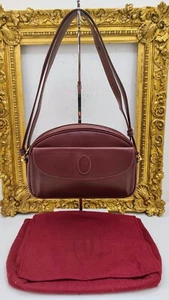 CARTIER ELEGANTE SCHULTERTASCHE oder Umhängetasche Leder Bordeaux Vintage - Bild 1 von 24