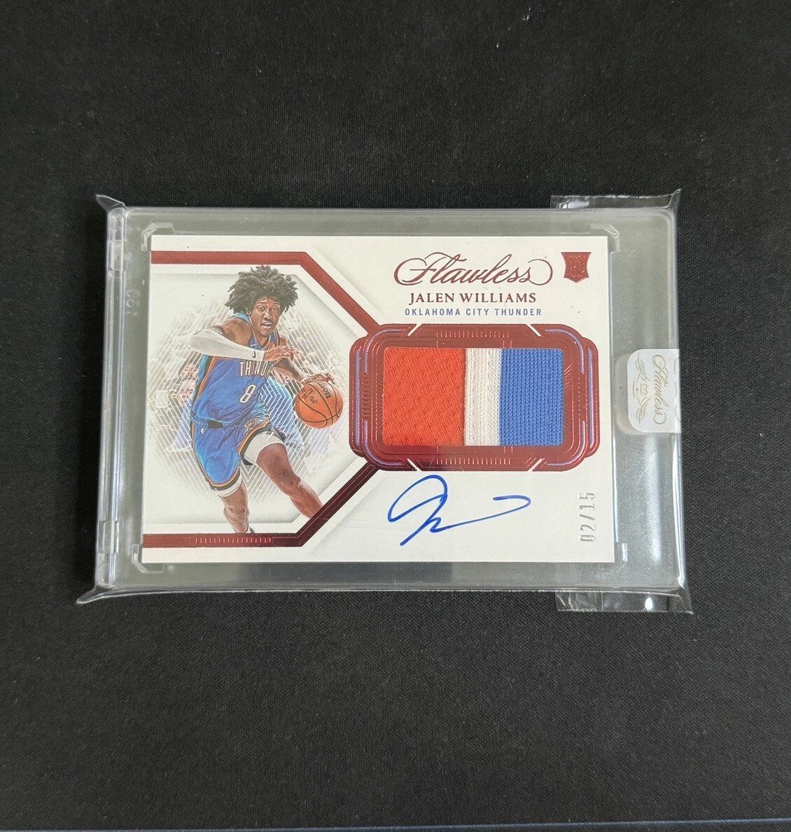 2022-23 PANINI-FLAWLESS BASKETBALL JALEN WILLIAMS Horizontal Patch Auto /15 Ruby