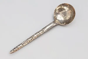 Cuchara Haida Tlingit de plata de ley con mango de tótem, Primeras Naciones canadienses - Imagen 1 de 4