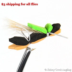 1 Dozen (12) Obewan Chernobyl Ant, Black & Tan, Foam Beetle, Dropper Hopper - Picture 1 of 1