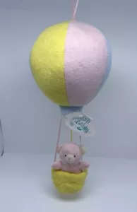 Plüsch Heißluftballon in Pastellfarben mit rosa Teddybär - muss gereinigt werden - Bild 1 von 17
