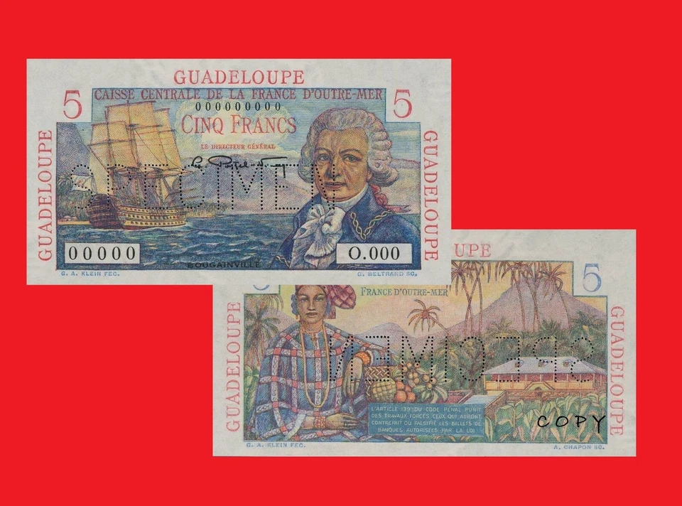 Guadalupe 5 Francos ND ESPÉCIMEN - Copia  Foto 1 de 1