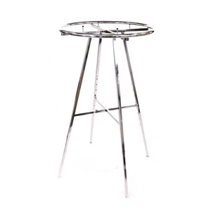SSWBasics Chrome Round Rack KD- Retail Clothing Rack - Sturdy Chrome Metal - Picture 1 of 2