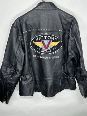 Women’s Polaris Victory Motorcycle Jacket 2XL Black Leather Biker Riding EUC - Image 1 of 4