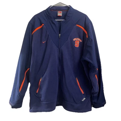 Chaqueta polar con cremallera Nike Therma Fit naranja y azul Syracuse University para hombre talla XXL Foto 1 de 4