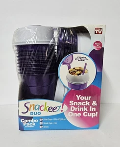 Snackeez! Duo, Snack & Drink In A Cup On The Go Combo 10PK Blue - Picture 1 of 4
