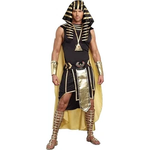 Dreamguy King Of Egypt Pharaoh Costume Mens Large Black Gold Fashion Tut - Picture 1 of 5
