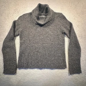 Vintage Y2K Laura Ashley Gray Merino Wool Blend Turtleneck Sweater Womens Small - Picture 1 of 6