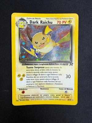 Pokemon Dark Raichu 83/82 Team Rocket Rara Holo Unlimited Wizards ITA Vintage - Immagine 1 di 4